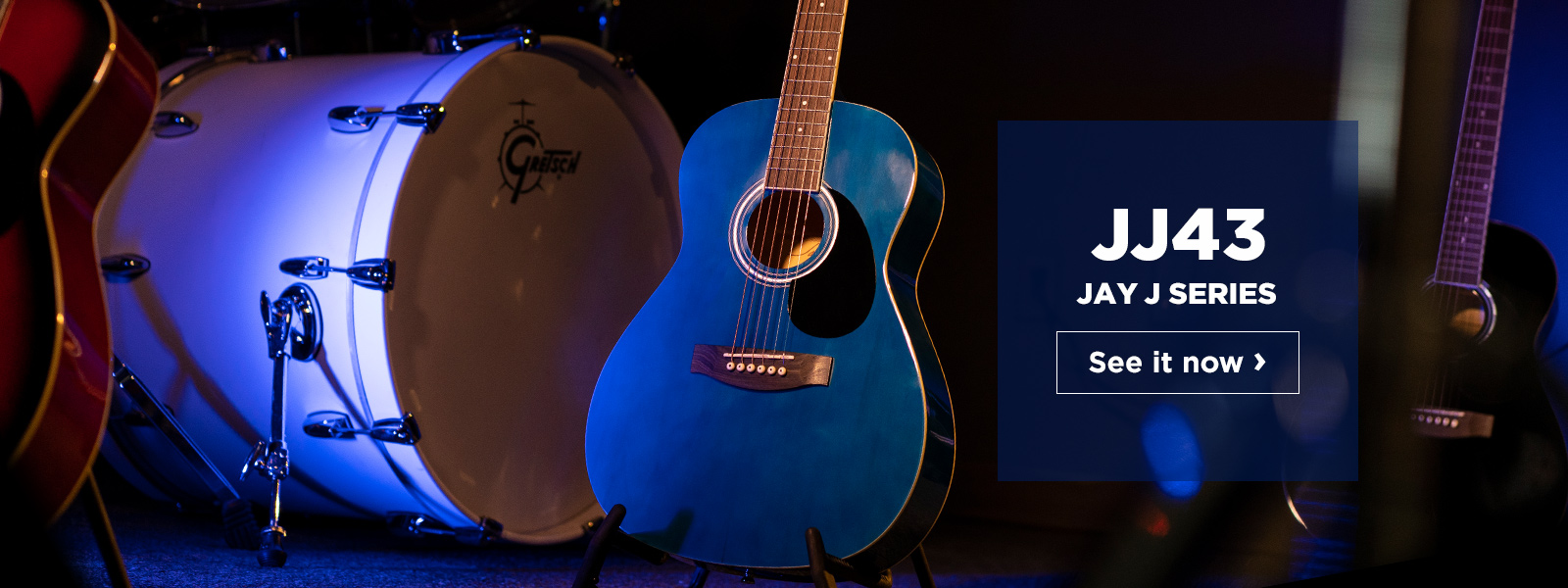 Jay Turser JJ43 acoustic guitar in blue