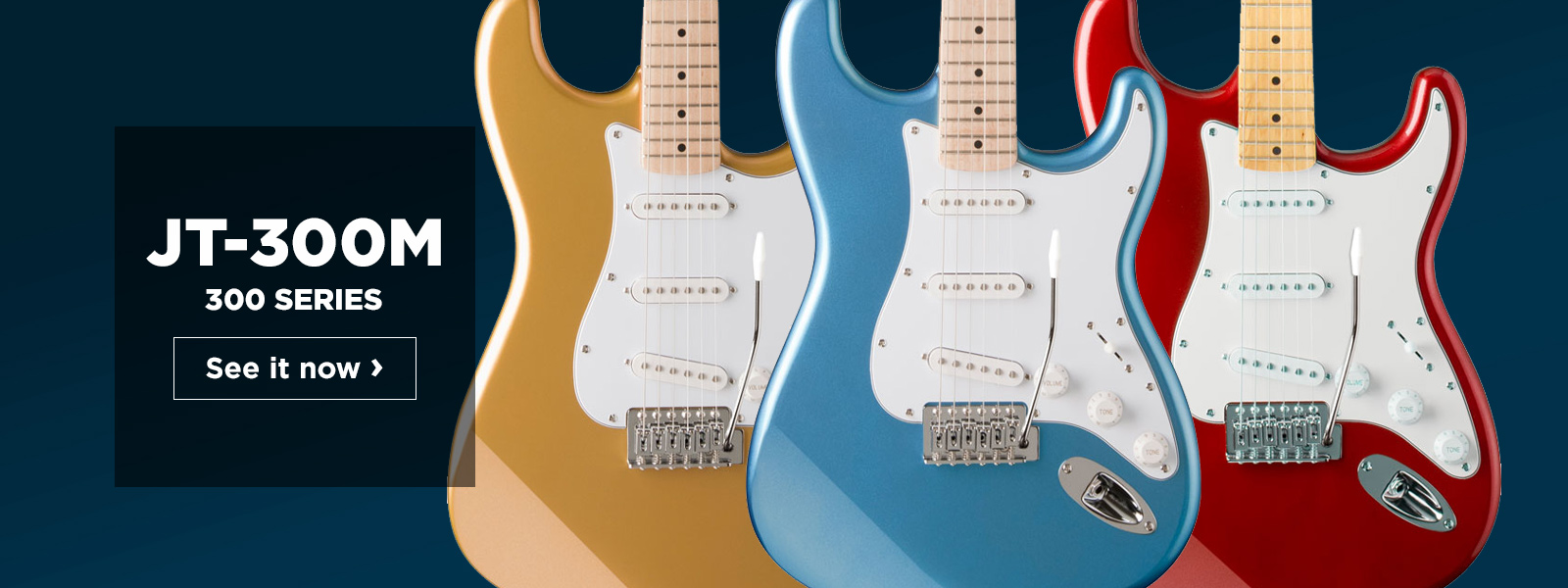 Three Jay Turser JT-300M electric guitars
